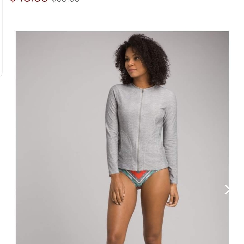 Prana Heather Gray Zip-Front Pullover Small